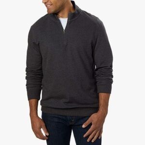 English Laundry Mens ¼ Zip Pullover Sweater Long Sleeve Charcoal Gray Medium